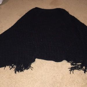 Black, wool poncho- never worn